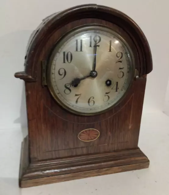 vintage wood cased mantel clock repair or spares