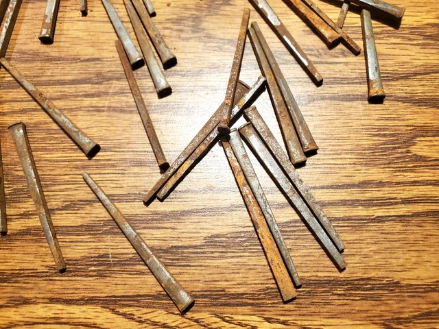 LOT of 50 OLD ANTIQUE square cut nails 2 1/4" NEW OLD STOCK see pics CRAFTS L@@K 2