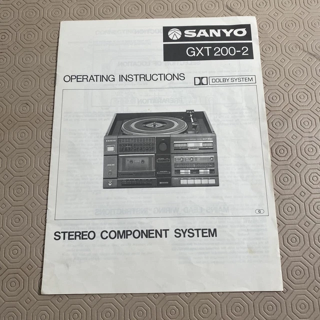 Original Operating Instructions Sanyo GXT 200-2