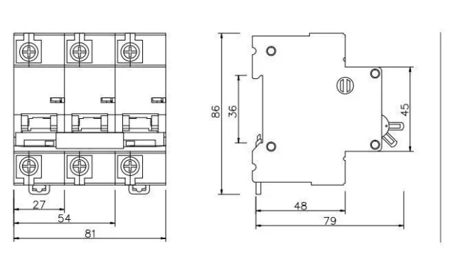 100 Amp 3 Phase Triple Pole 10KA Circuit Breaker CB 415v 2