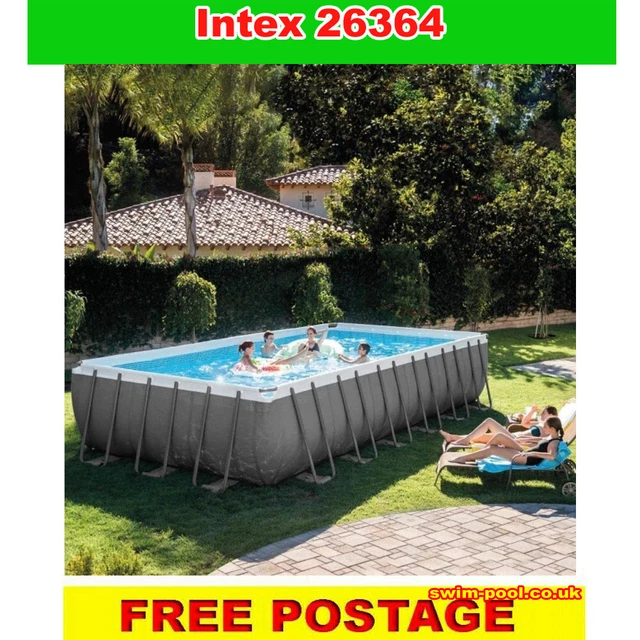 INTEX 26364 ULTRA Xtr Frame Above Ground Pool Rectangular 24ft X 12f ...