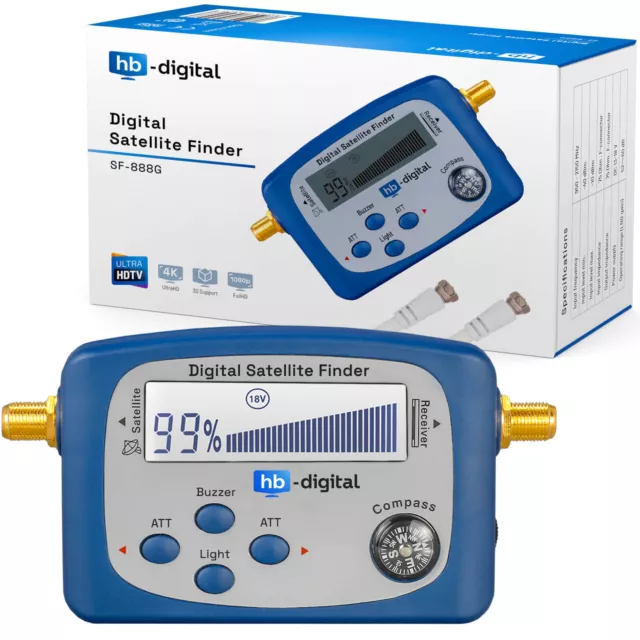 HB Digital HD Sat Finder SATFINDER SF-888G LCD Display TON Kompass HDTV