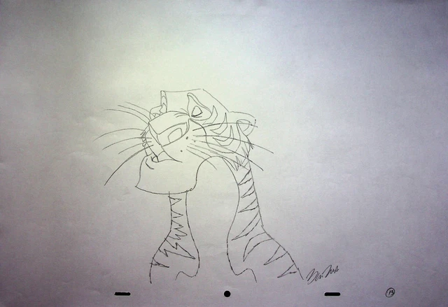 BEN RUSH  SIGNED Hand Drawn Character Shere Khan JUNGLE BOOK 1967 Pencil Art