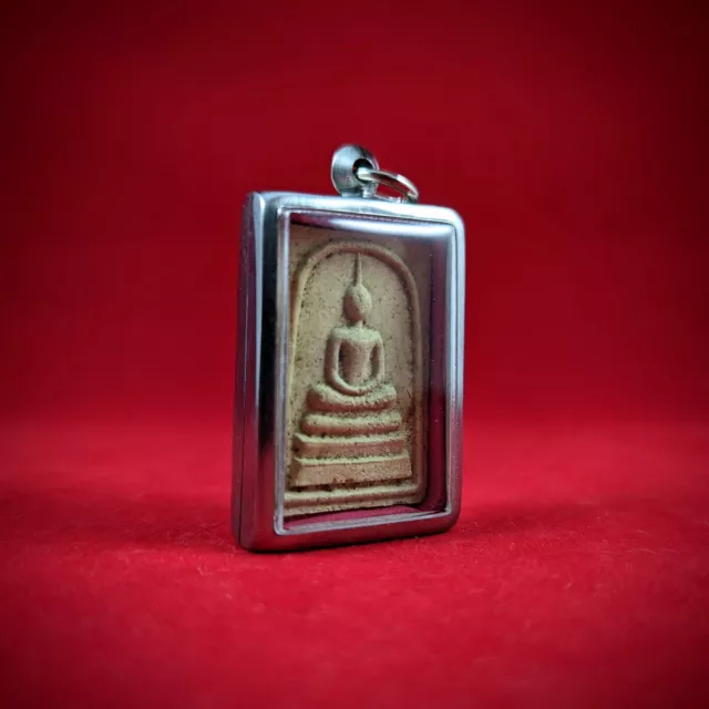 Authentic Phra Somdej Thai Amulet Pendant in Case Old Asian China Tibetan Style