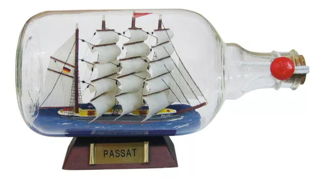 Flaschenschiff - Passat Buddelschiff Glas/Holz/Messing Ø=12cm Sea4You