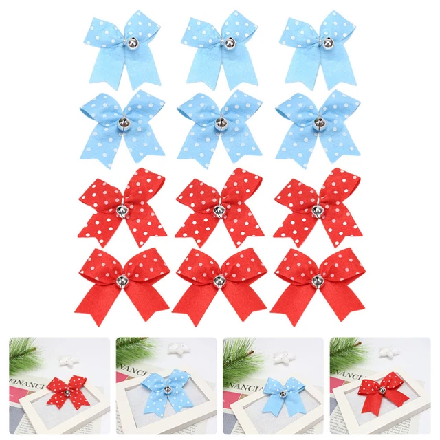 12 piezas arco campana corona lazo corbata bucle de Navidad colgante