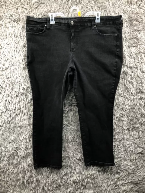 Bandolino Jeans Plus Size 20W Womens High Rise Dark Wash Black Denim Skinny