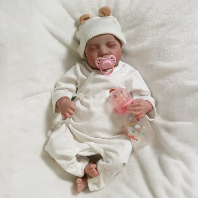 Lovely Realistic Reborn Baby Dolls Coth Body Lifelike Sleeping Newborn Girl Gift