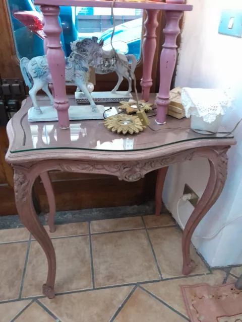 Tavolino tavolo antico alto da salotto soggiorno in legno stile antico Luigi XV