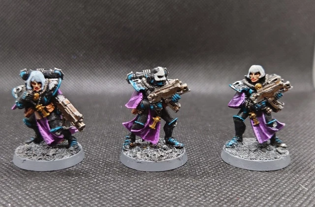 Warhammer 40k witchhunters sisters of battle 3 x sisters with bolters metal