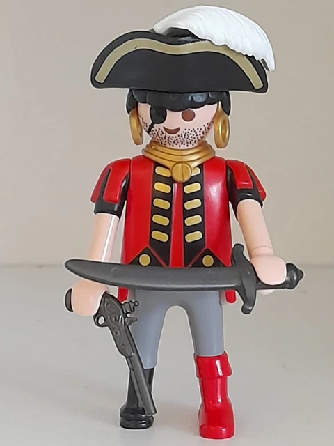 Figurine Playmobil Capitaine Pirate - Pour Bateau, île Fantôme, Aventure Caraïbes