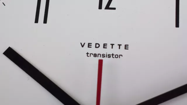 Pendule VEDETTE TRANSISTOR formica vintage ancienne pendulette horloge MARCHE 3