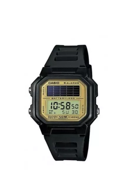 Nuevo reloj para hombre Casio original AL-190W-1AV con energía solar negro AL-190 AL190