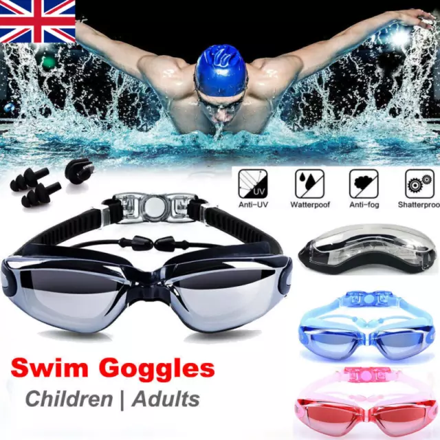 Anti Fog Swimming Goggles UV Glasses Adjustable Earbuds for Men Women Adult Kids