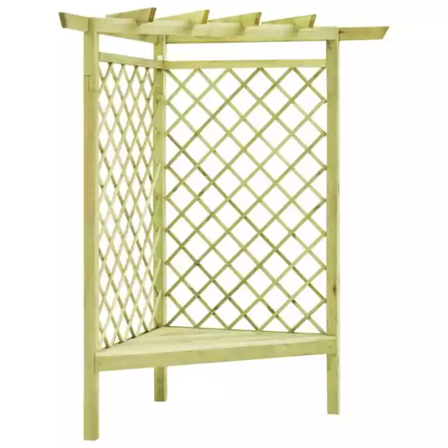 Corner Pergola with Seat Impregnated Pinewood Garden Patio Trellis