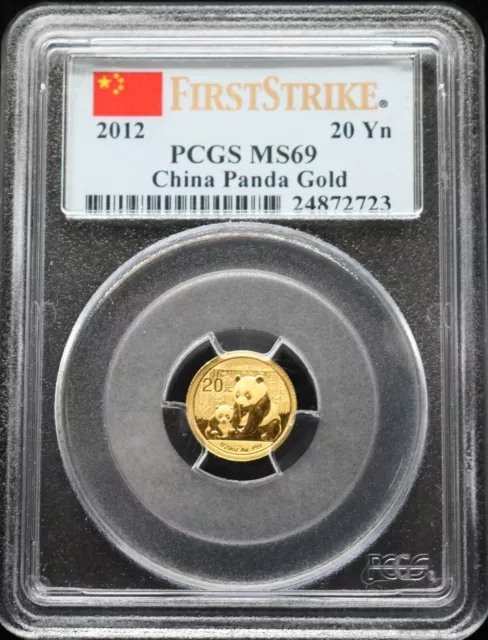 2012 China Gold Panda 1/20 oz 20 Yuan - PCGS MS69 First Strike #K336