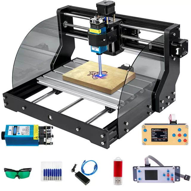 Máquina de Grabado Láser de Carpintería CNC 3018 5.5W Láser 3 Ejes Control GRBL