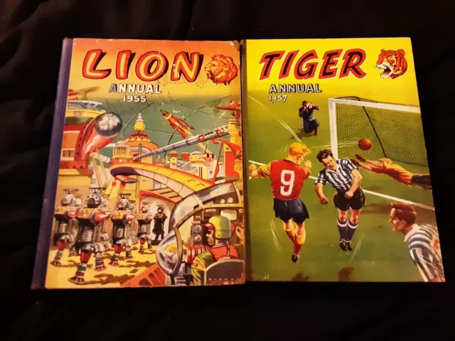 10 vintage boys annuals lion tiger valiant hotspur hurricane 50s 60s 70s