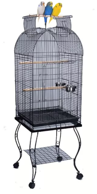 64" Open Play Top Bird Parrot Stand Cage Cockatiel Cockatoo Caique Conure Finch