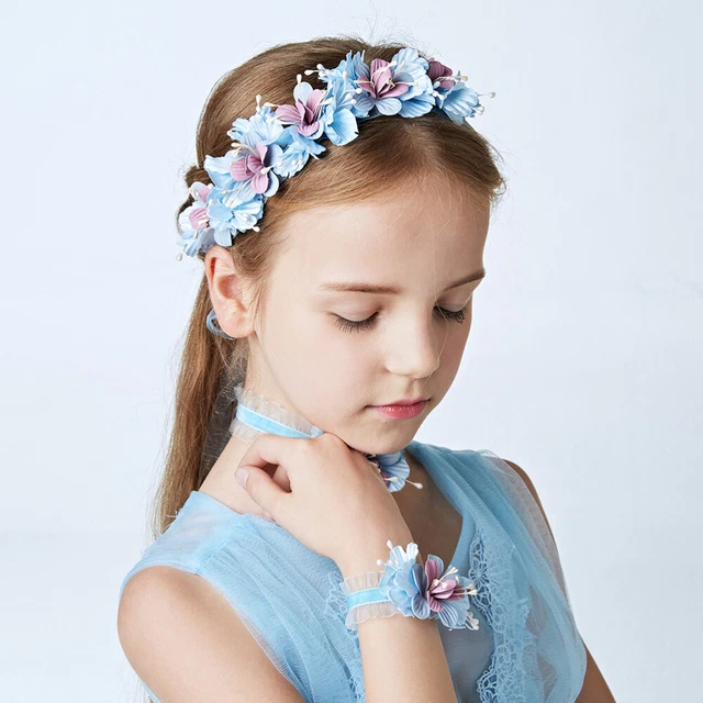 Girls Wedding Hair Accessories Flower Girl Headpiece Kids Tiara Wreath