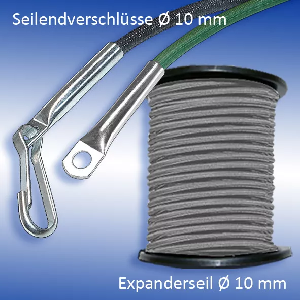 Cordon D'Extension Ø 10 MM Gris Câble Corde en Caoutchouc Pour PVC Bache Et