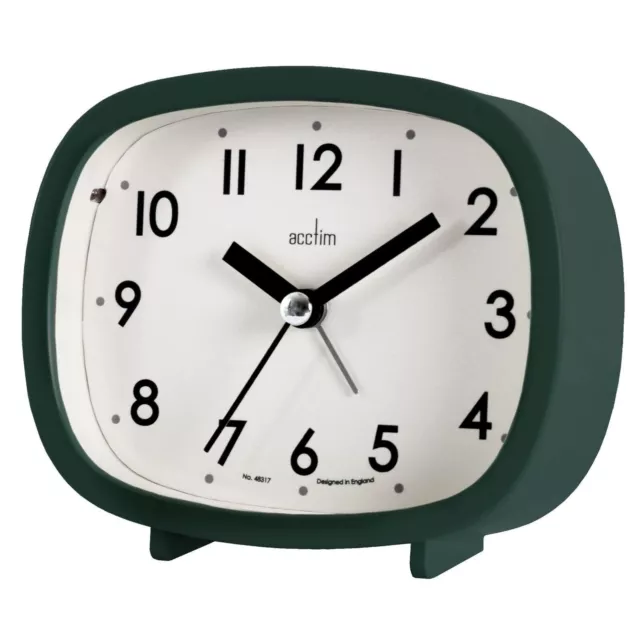 Acctim Hilda Analogue Alarm Clock Non Ticking Sweep Crescendo Alarm Backlight UK