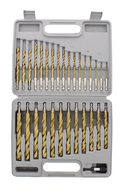 1/4In Hex Shank Drill Bit Set 30Pc - Quick Change Titanium Twist Drill Bit Set,