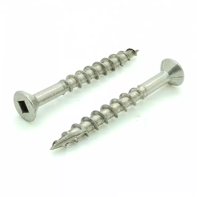 100 Qty #8 x 1-5/8" Stainless Steel Fence & Deck Screws - Square Drive Type 17 (