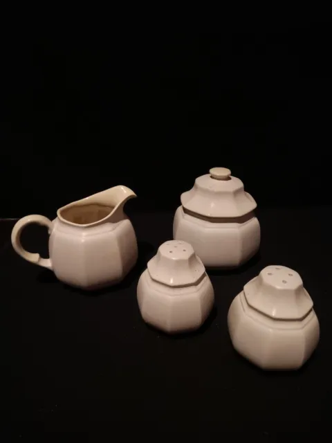 Mikasa "CONTINENTAL WHITE"- Salt and Pepper Shakers, Sugar bowl, And Creamer