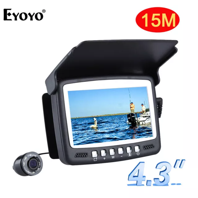 Eyoyo 15M Unterwasser Fischerei Video Kamera 4,3Zoll Farb HD Monitor Fischfinder