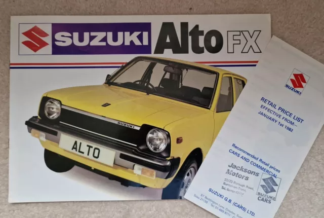 Suzuki Alto FX Brochure & Pricelist 1981