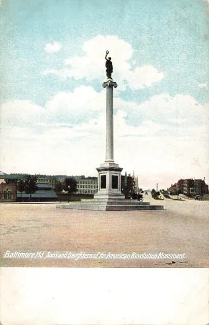 Vintage Postcard Sons & Daughters of the American Revolution Monument Baltimore