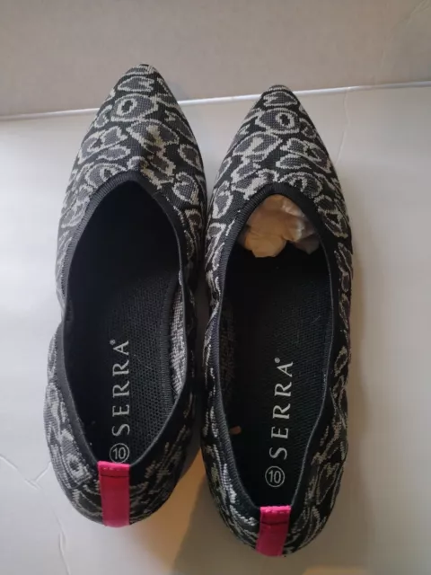 Women's Flats  10 Pointy Toe Black Grey Animal  Leopard Print Pink Stripe NWB