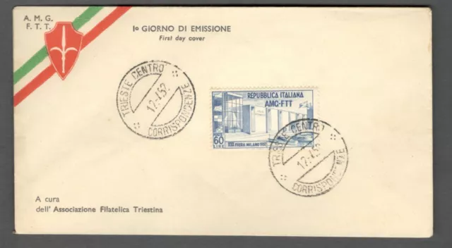 1952 Trieste A  Fdc Fiera Di Milano