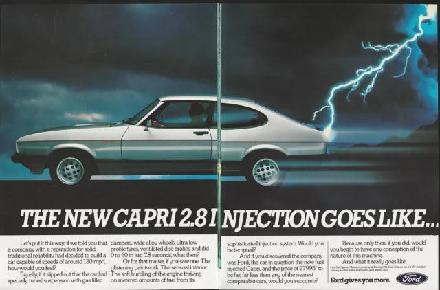 1981 FORD CAPRI 2-page advertisement, British advert, Capri 2.8