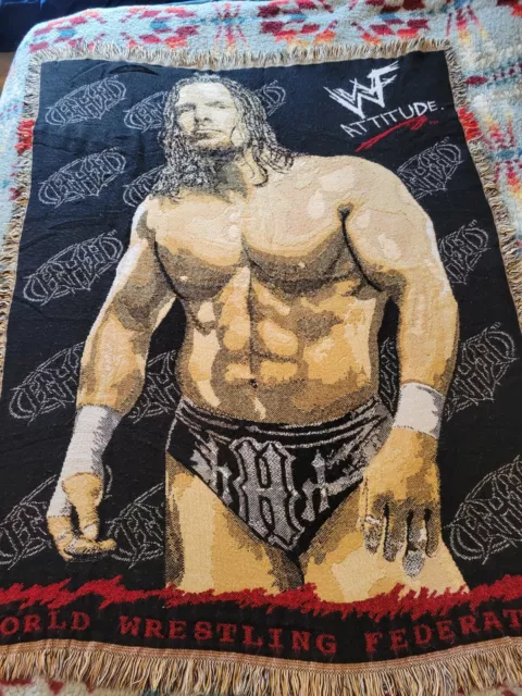 Vintage 90s WWF Triple H Throw Blanket WWE Northwest Company 41"X52"