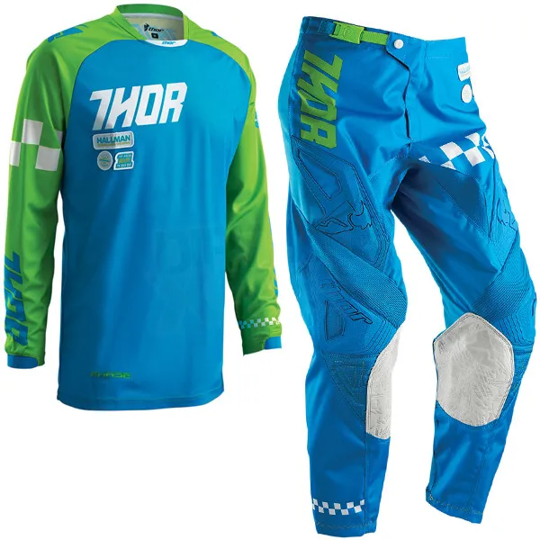 Thor Mx Kit Motocross Fase Ramble Blu/Verde Off Road Enduro ATV QUAD MTB BMX