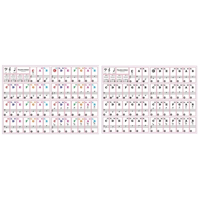 6 Feuilles D'Autocollants De Notes Pour Tongue Drum - Repositionnables Sans Résidu - Outil D'Apprentissage - 5