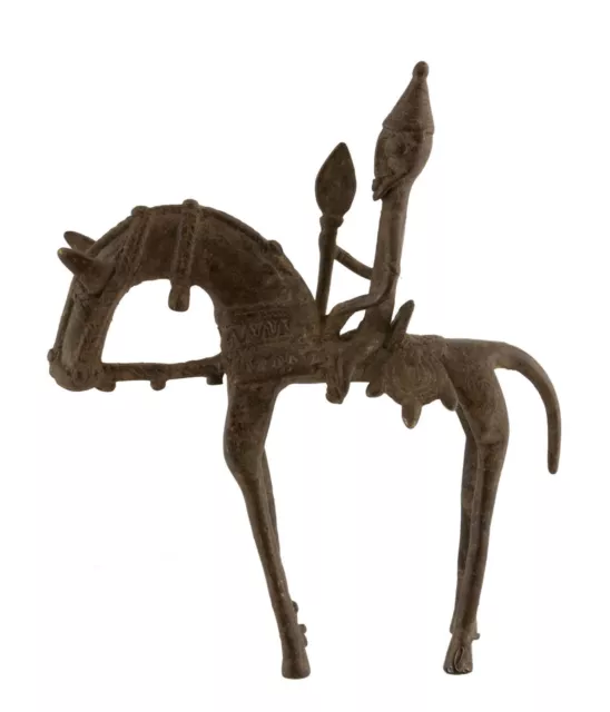 Reiter der Dogon Bronze Du Mali Art Afrikanisch -21 CM Aa 866