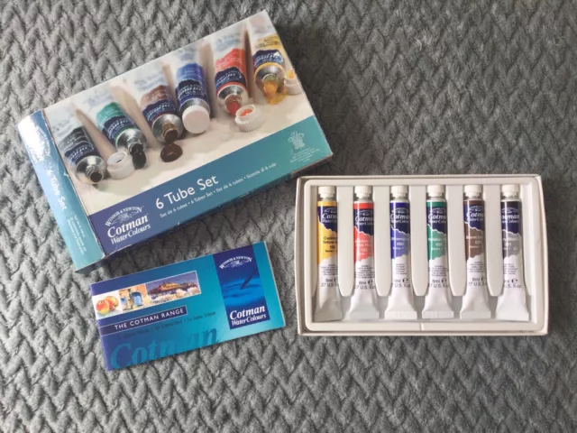 Winsor & Newton Cotman Watercolours Paints 6 8ml Tube Set New And Unused