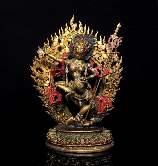 36CM Old Chinese Bronze Gilding Statue Buddha CK157