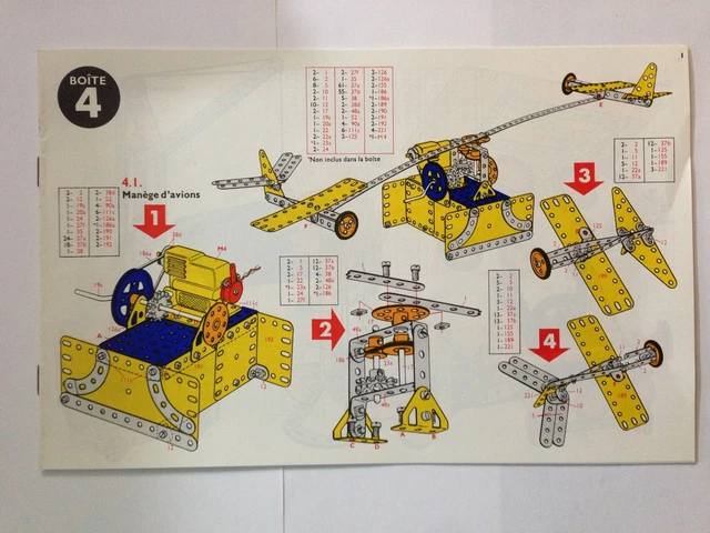 AVION MECCANO notice MOTEUR N° 1 originale