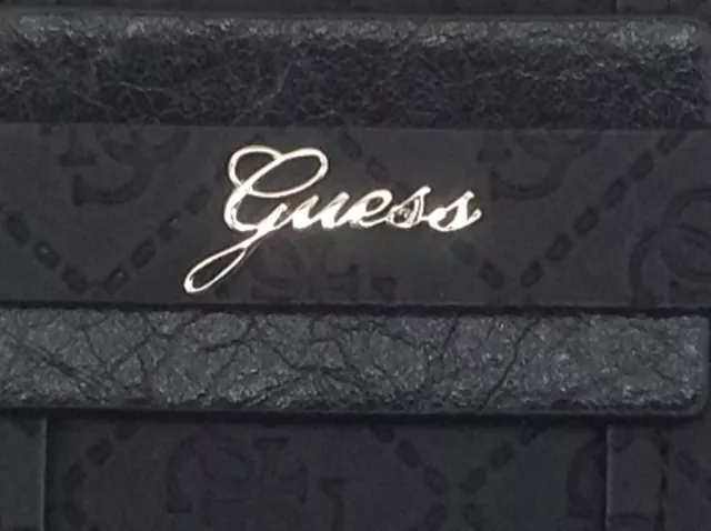 Women's GUESS Brand Large Black LA VIDA LOGO Trifold Wallet - $50 MSRP 2