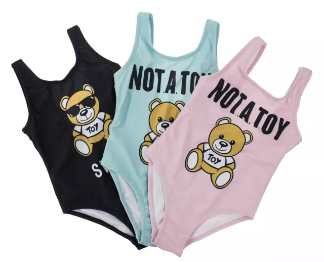 Stylesilove Baby Girl Lovely Teddy Bear One-Piece Swimsuit - 3 Colors, Size 1T-7