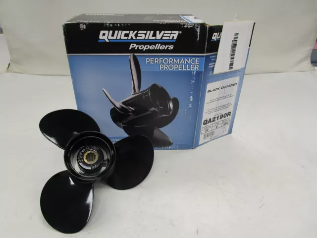 Mercury Quicksilver Black Diamond Propeller 10" X 8" P Rh Qa2190R Marine Boat