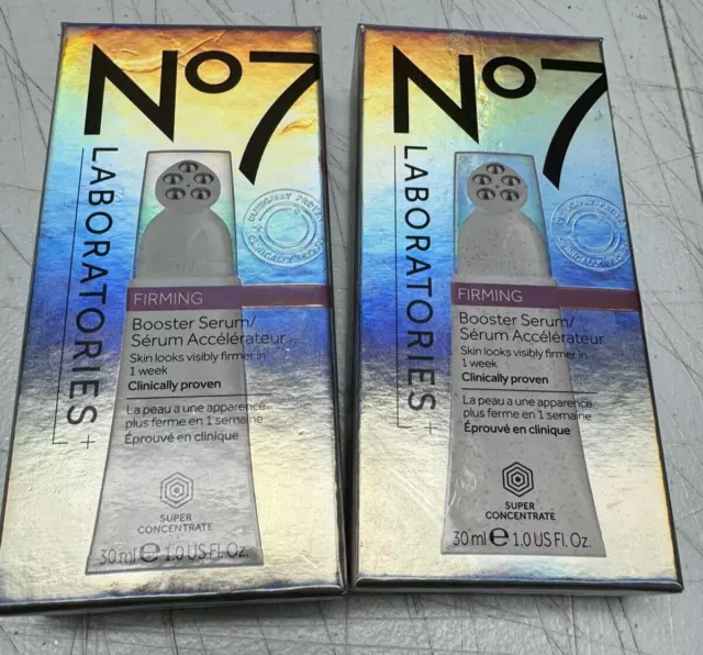 Lot of 2 No7 Laboratories Firming Booster Serum - 1 oz Firmer In 1 Week NEW