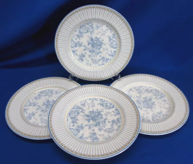 Set Of 4 Fruit And Flower Pattern 9"Dia Luncheon Plates By Royal Doulton