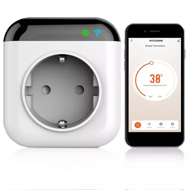 Enchufe Inteligente Wifi 15A, Enchufe Programable Smart Wifi Termostato Con Sens