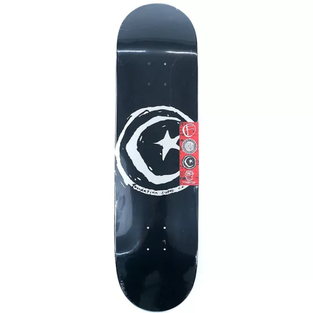 Foundation Star & Moon Black 8.375" Wide Skateboard Deck + Griptape New