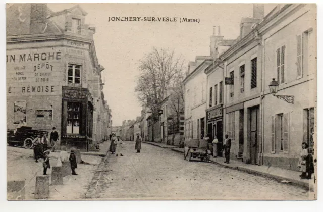 JONCHERY SUR VESLE - Marne - CPA 51 - Place du Marché Societe Remoise Bon Marché